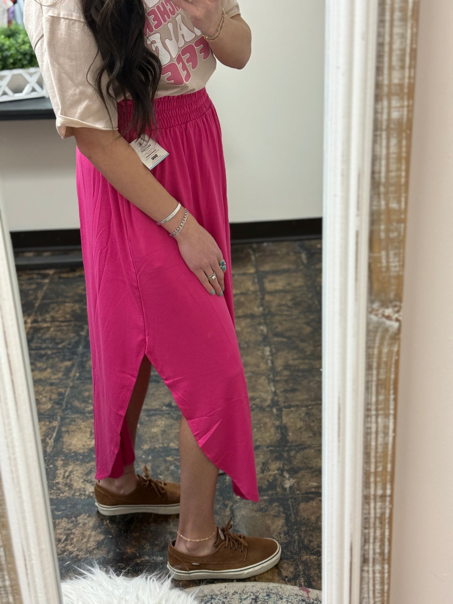The Amara Maxi Skirt - Hot Pink