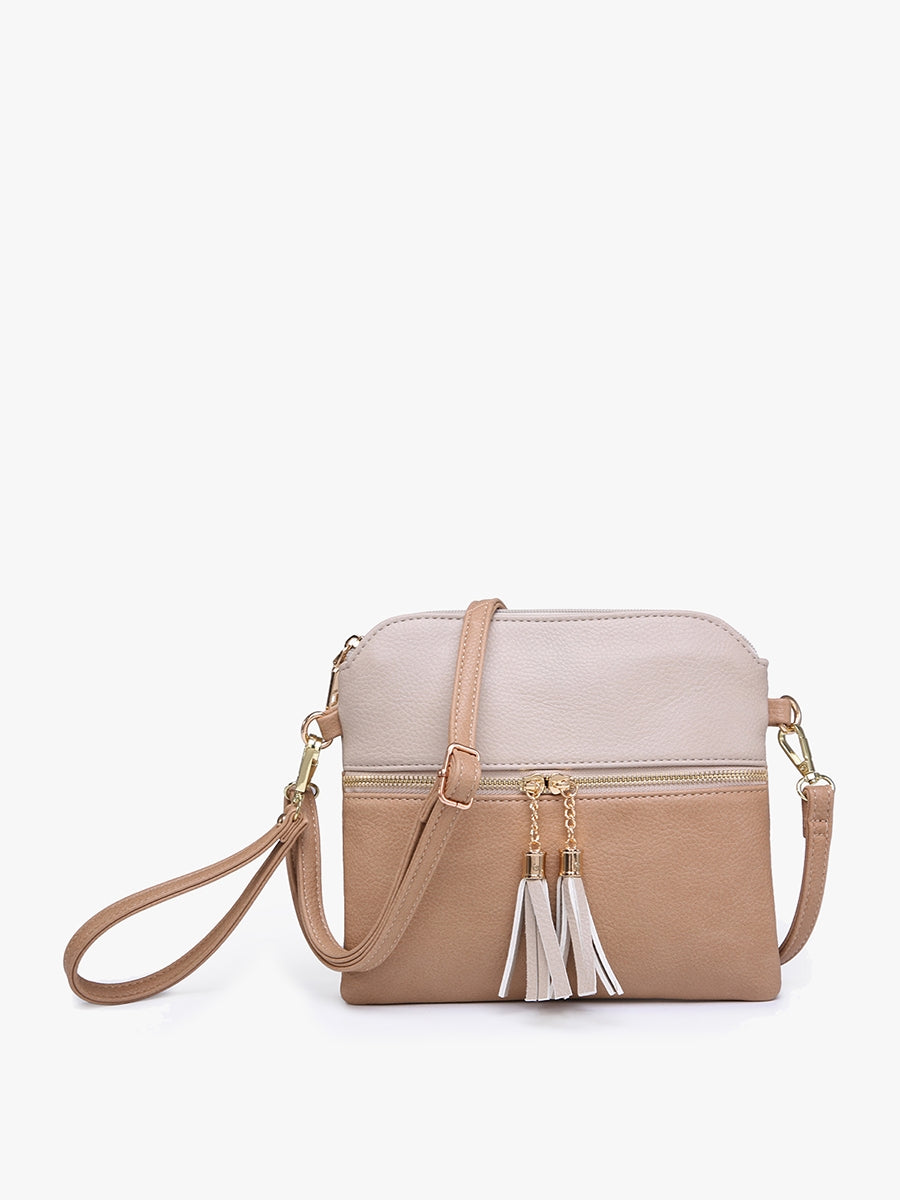 The Tara Tassel Crossbody Bag - Taupe/Beige