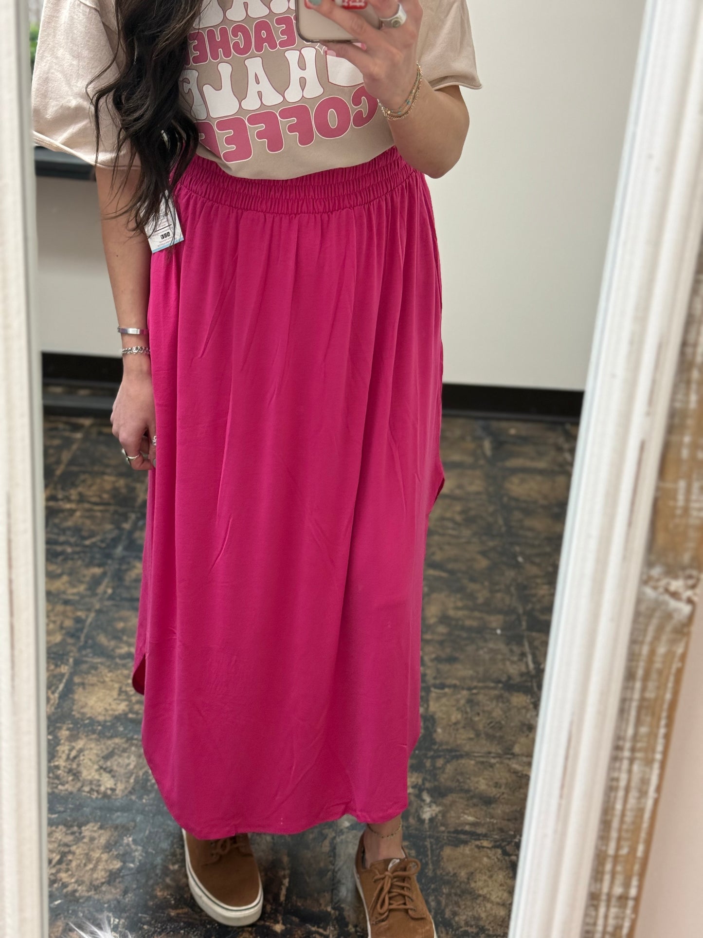 The Amara Maxi Skirt - Hot Pink