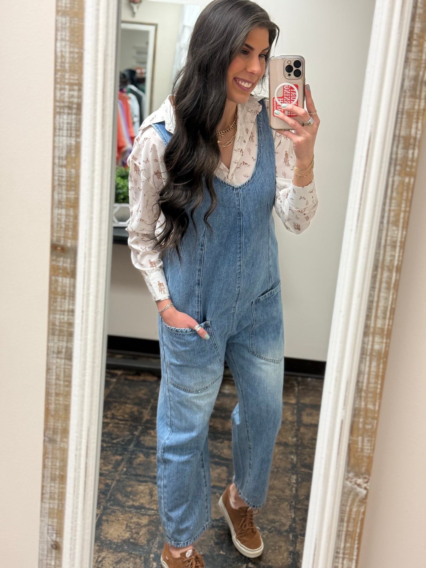 The Malia Jumpsuit - Medium Wash