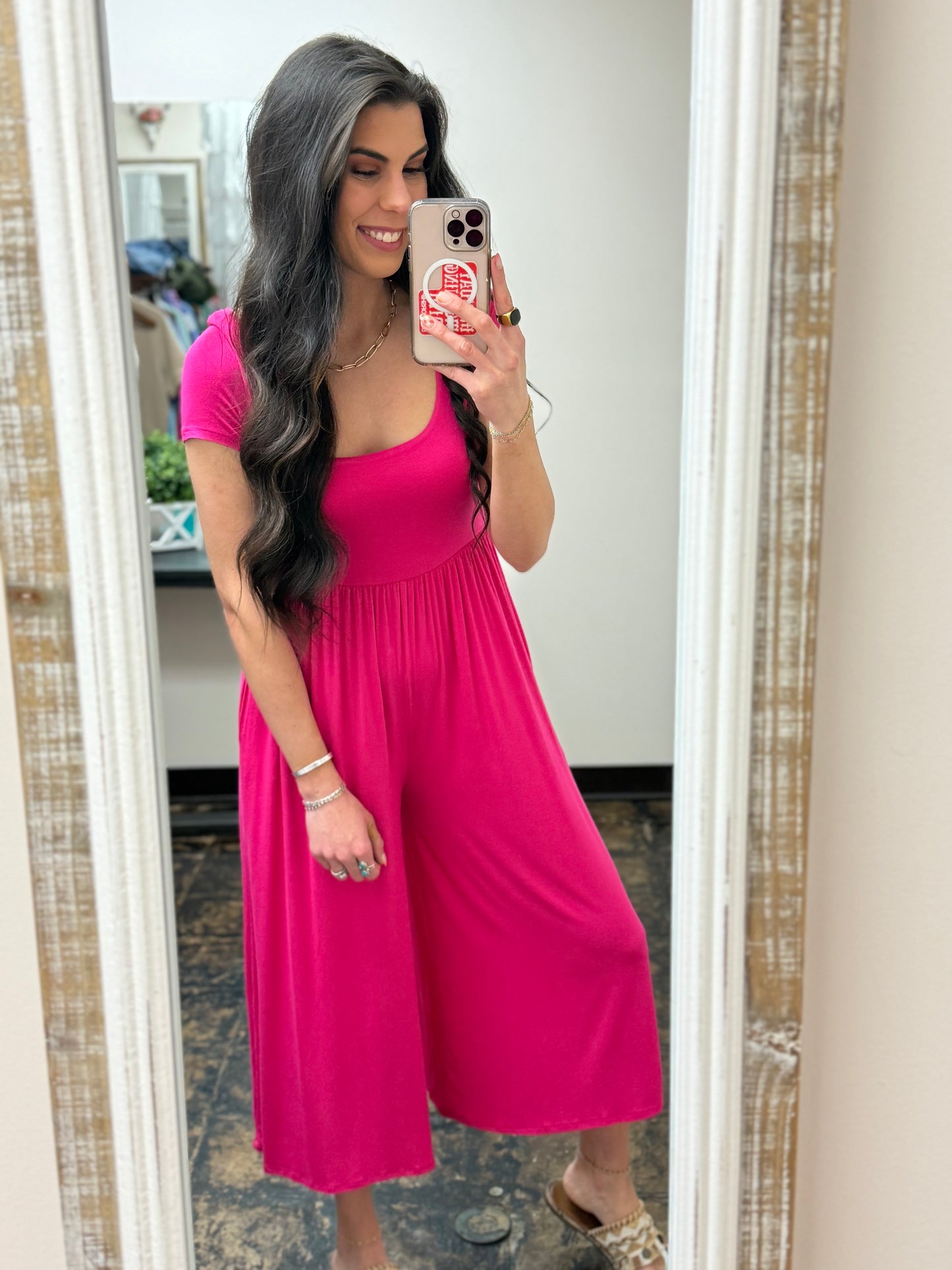 The Wesleigh Jumpsuit - Hot Pink