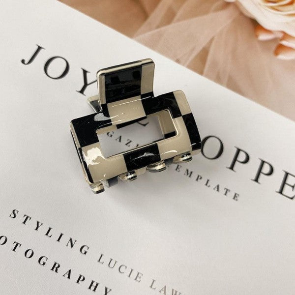 The Jessa Hair Clip - Black Checkered