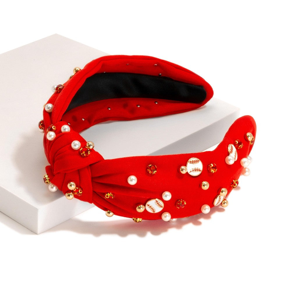 The Baseball Headband - Red
