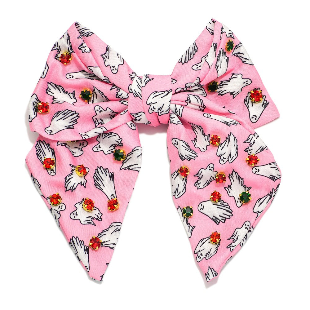 The Halloween Ghost Bow - Pink