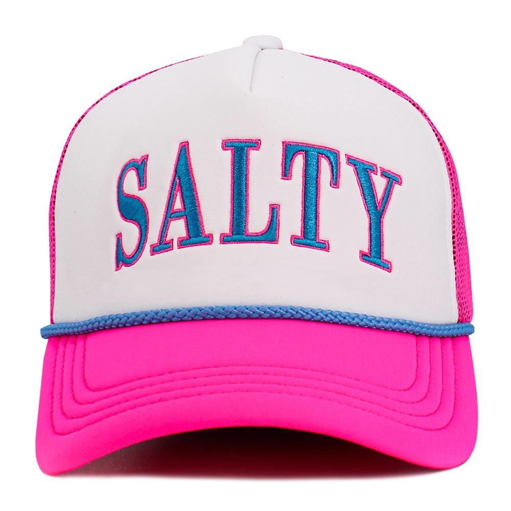 The Salty Trucker Hat - White/Neon Pink