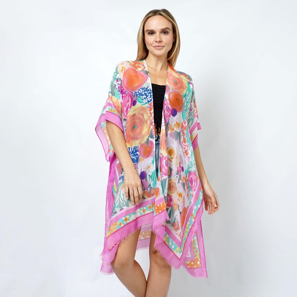The Rosie Floral Kimono - Pink