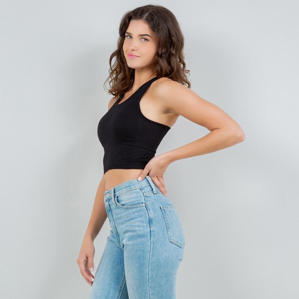 The Carlie Cropped Brami - Black