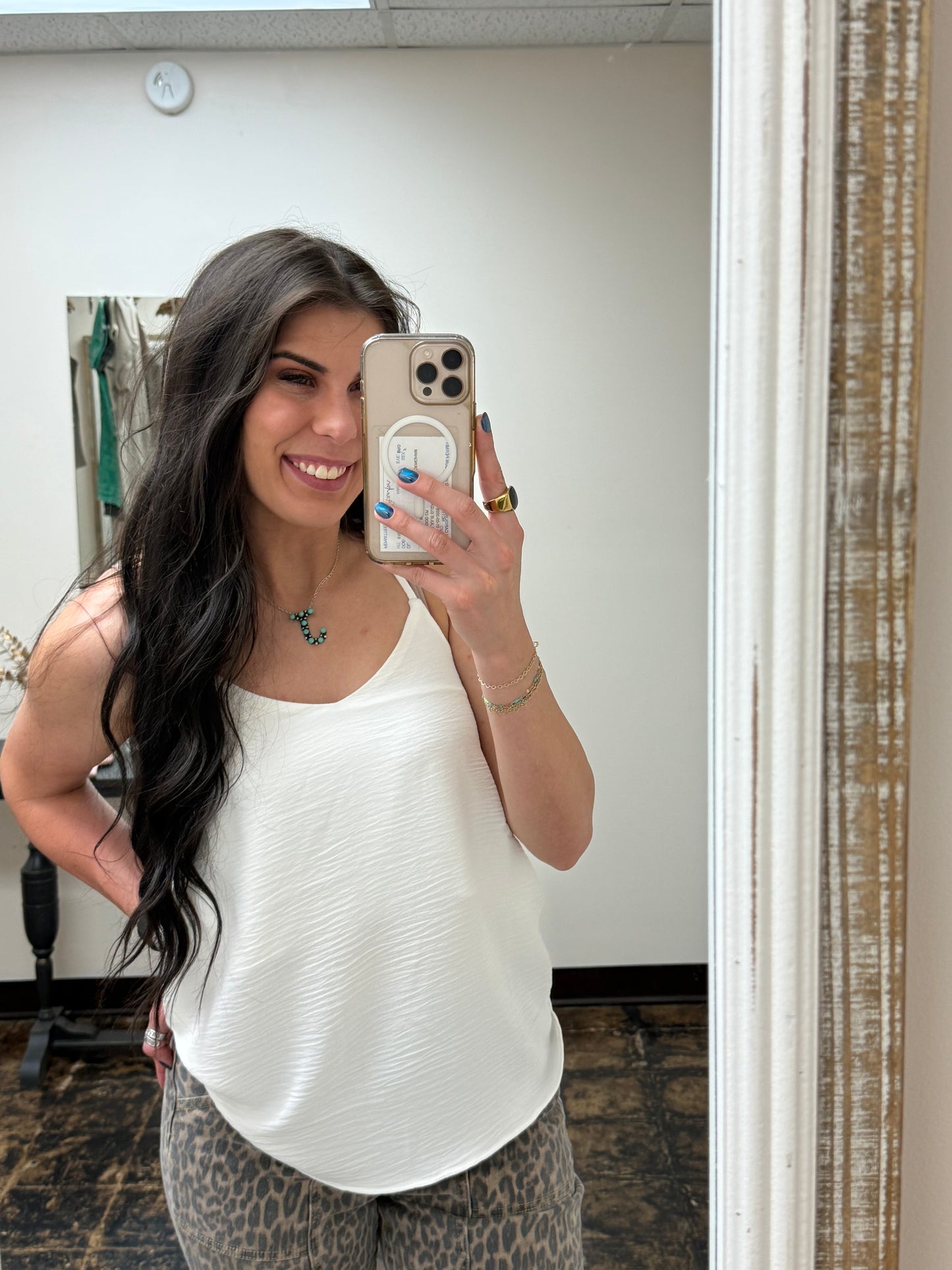FINAL SALE - The Parker V-Neck Cami - Off White