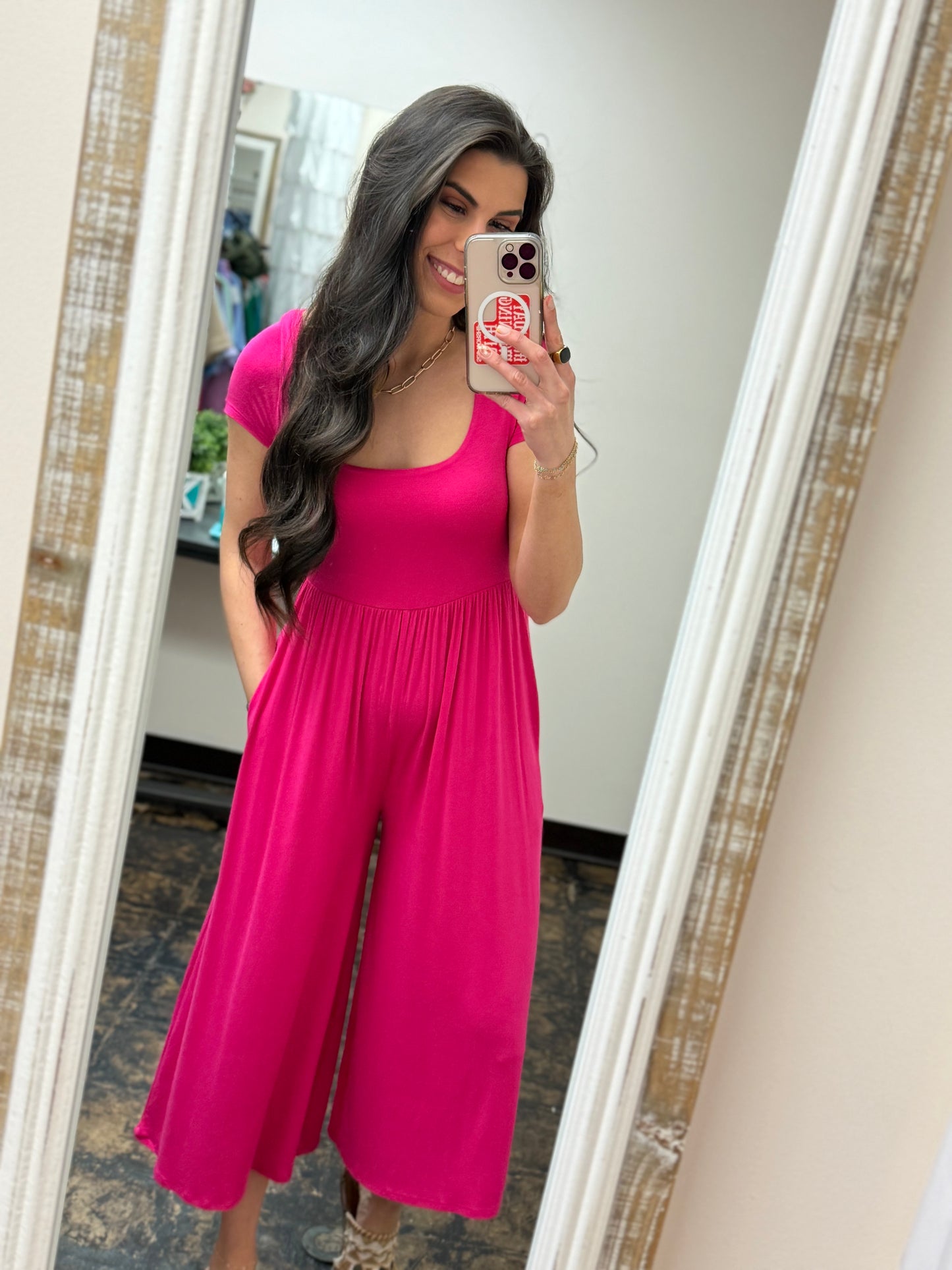 The Wesleigh Jumpsuit - Hot Pink