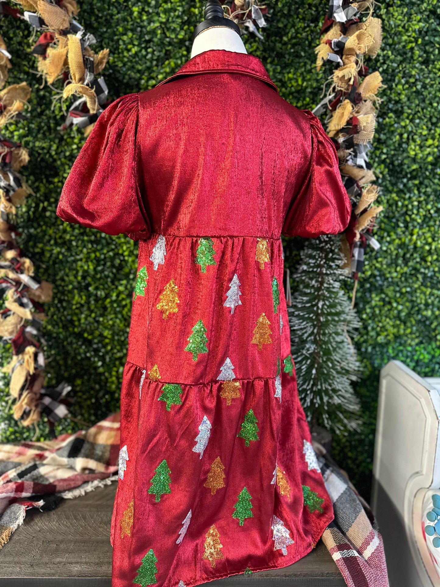 Simply Southern - Tiered Sparkle Dress - Christmas Tree