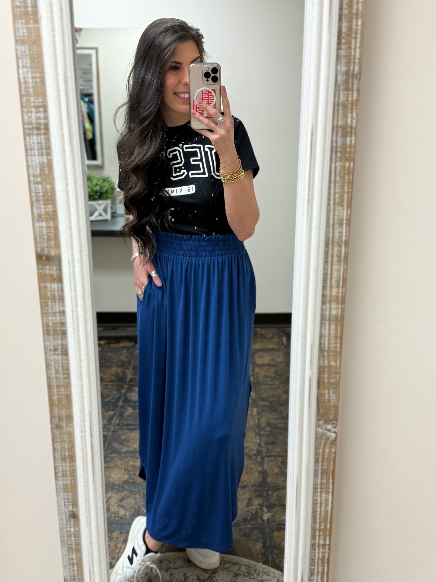 The Amara Maxi Skirt - Light Navy