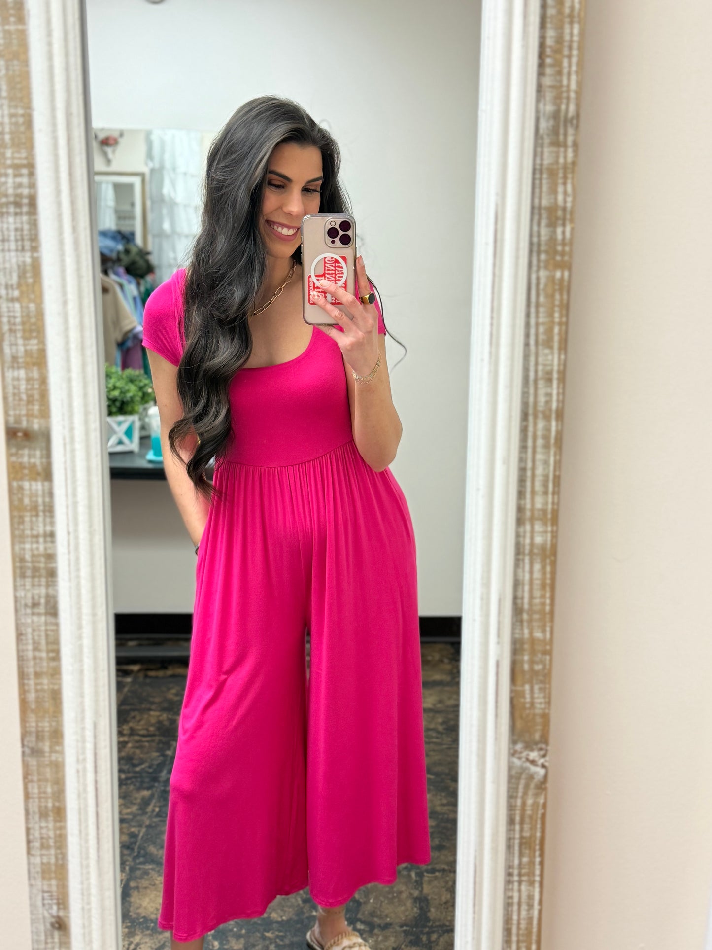 The Wesleigh Jumpsuit - Hot Pink