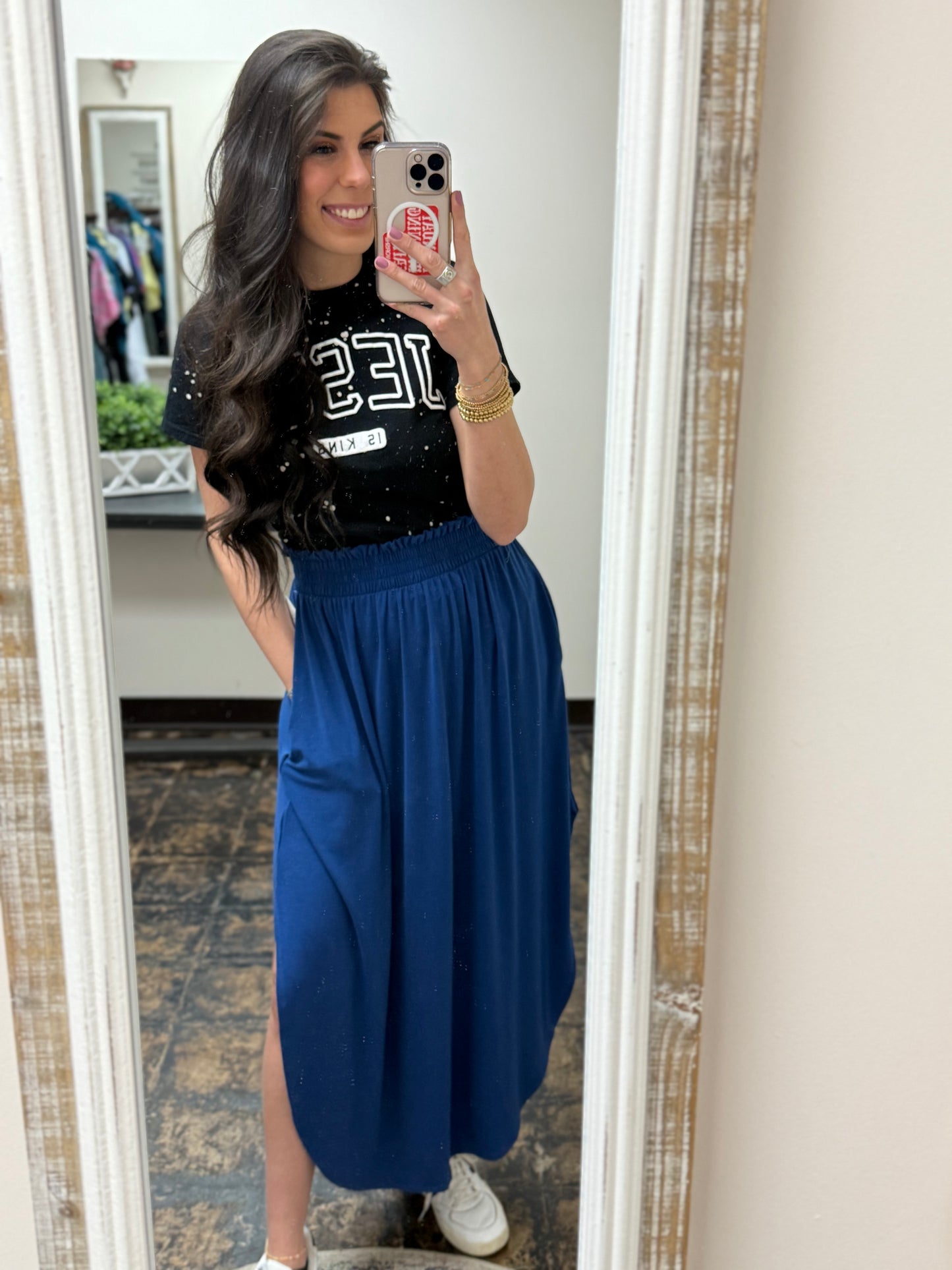 The Amara Maxi Skirt - Light Navy