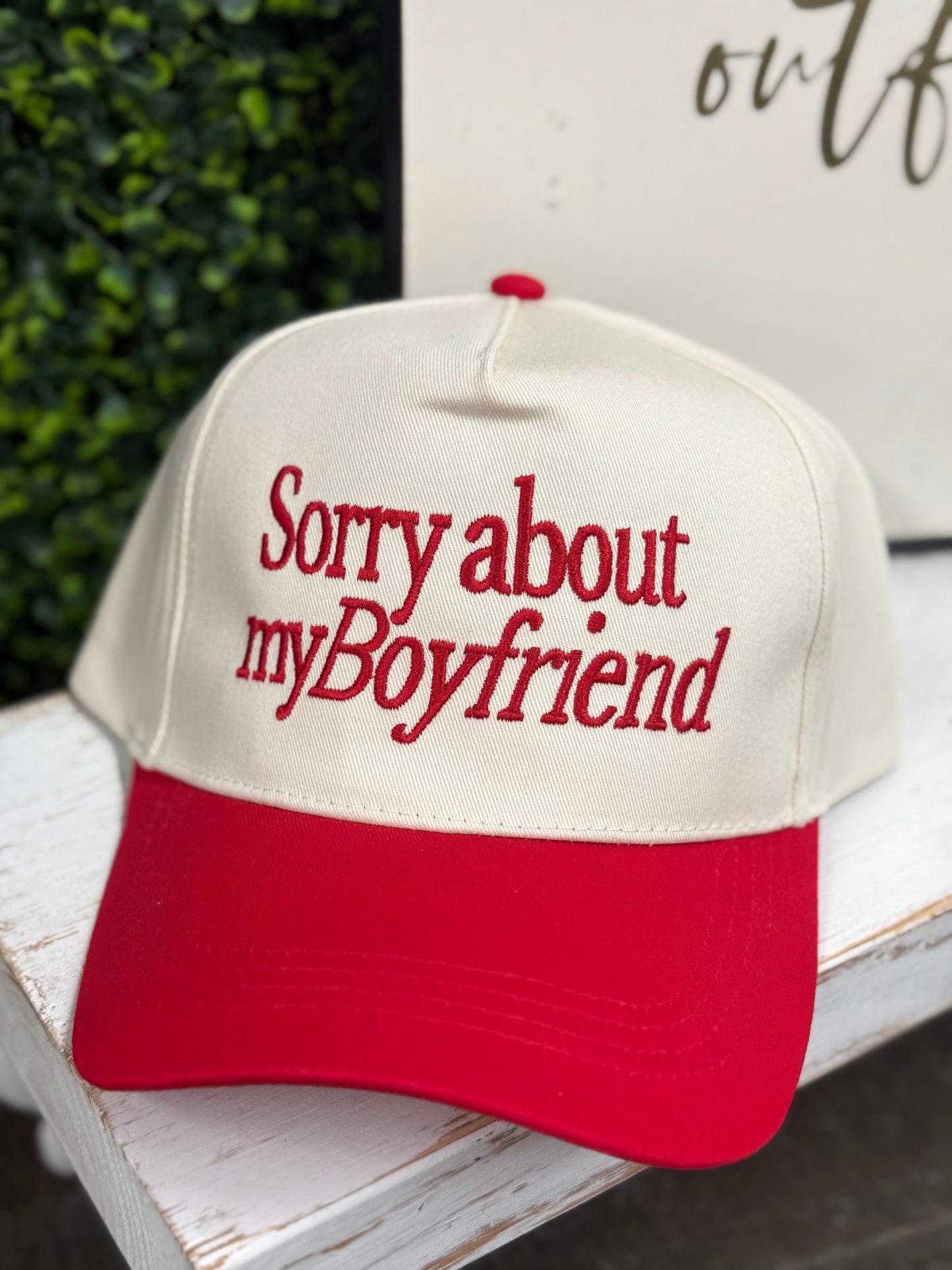 The Sorry About My Boyfriend Hat - Red