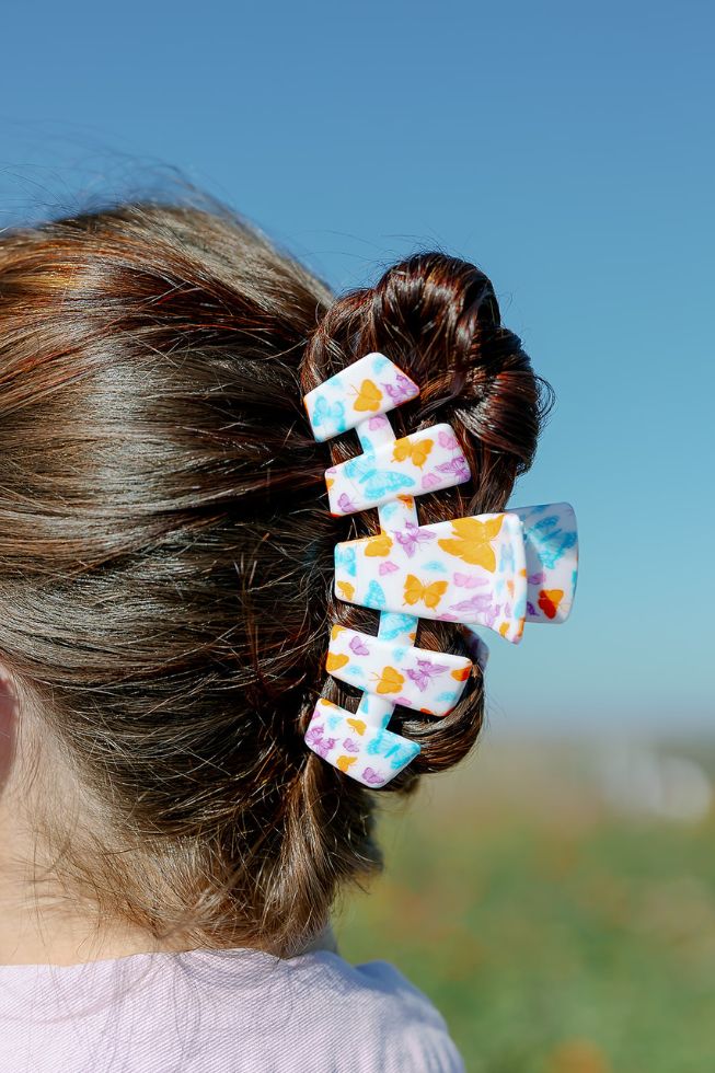 TELETIES - Classic Large Hair Clip - Fluttering By