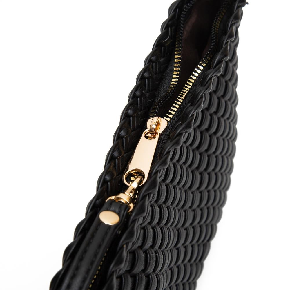 The Kerin Basket Weave Wristlet - Beige