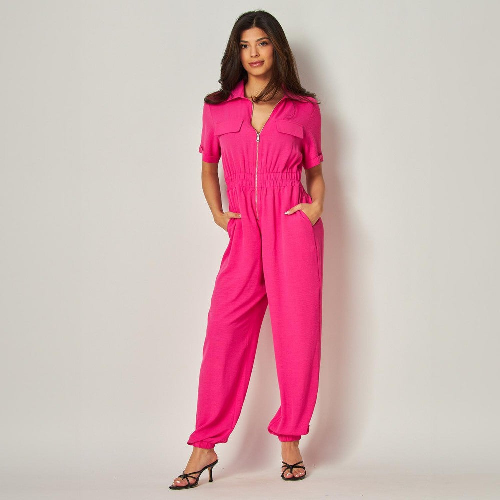 The Hartley Jumpsuit - Fuchsia