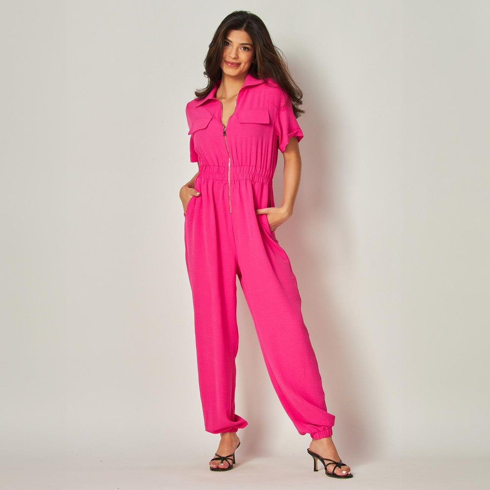 The Hartley Jumpsuit - Fuchsia