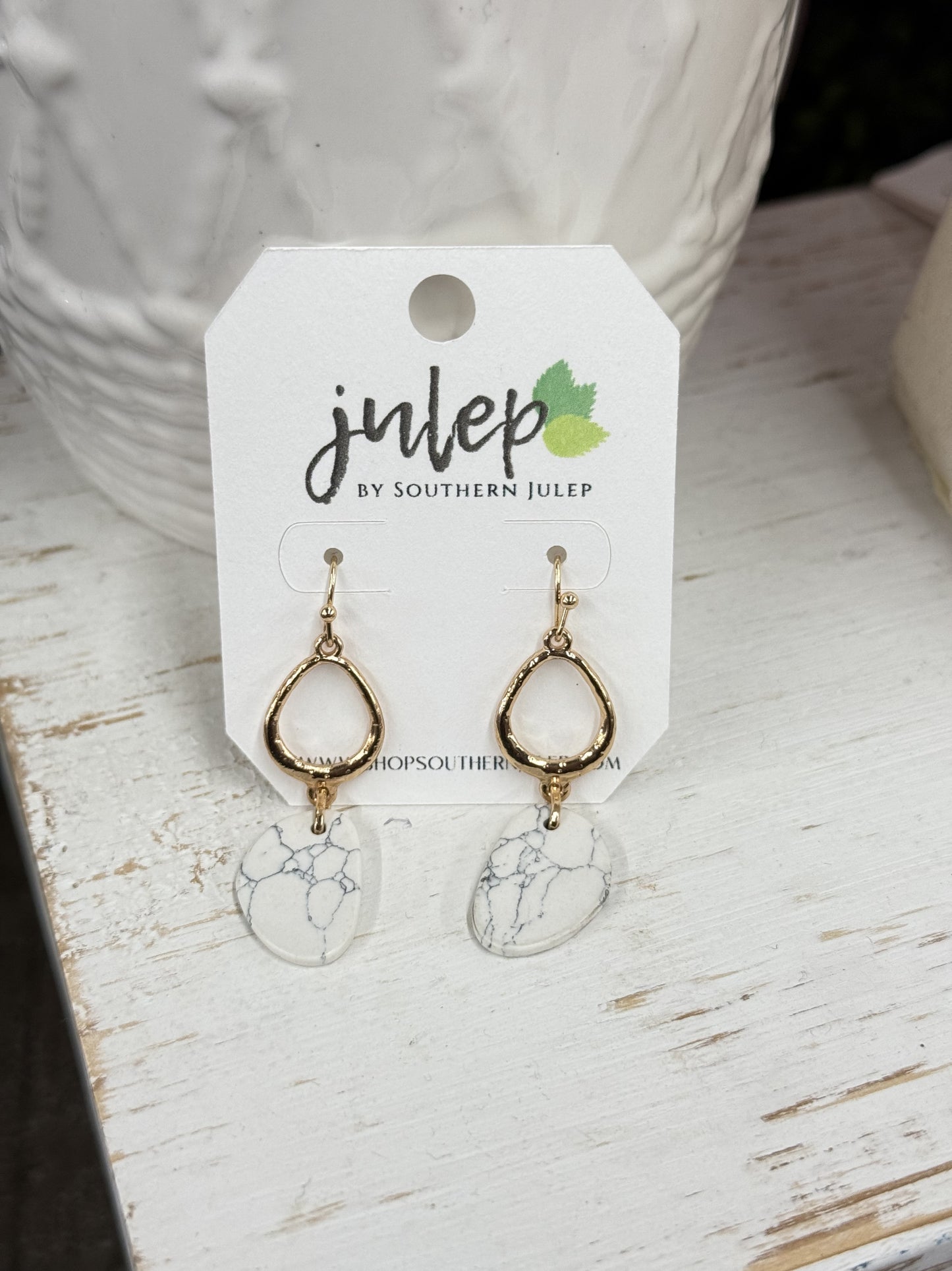 The Tristan Earrings - Marble