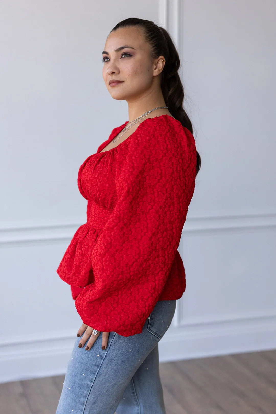 The Love Blooms Top - Crimson