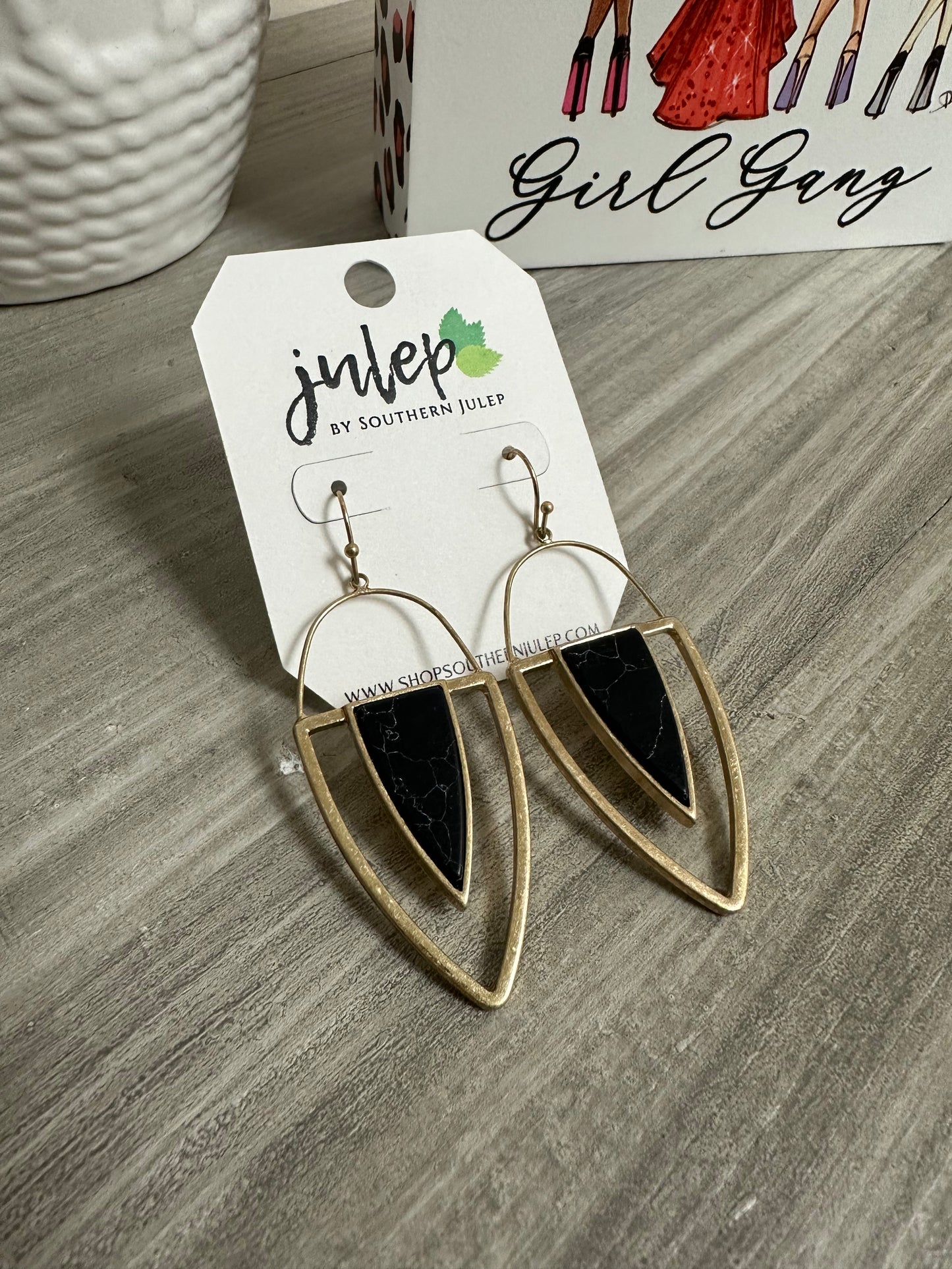 The Heidi Earrings - Jet Howlite