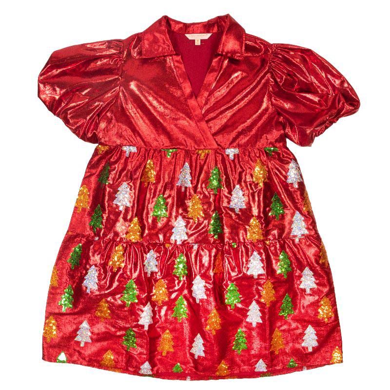 Simply Southern - Tiered Sparkle Dress - Christmas Tree