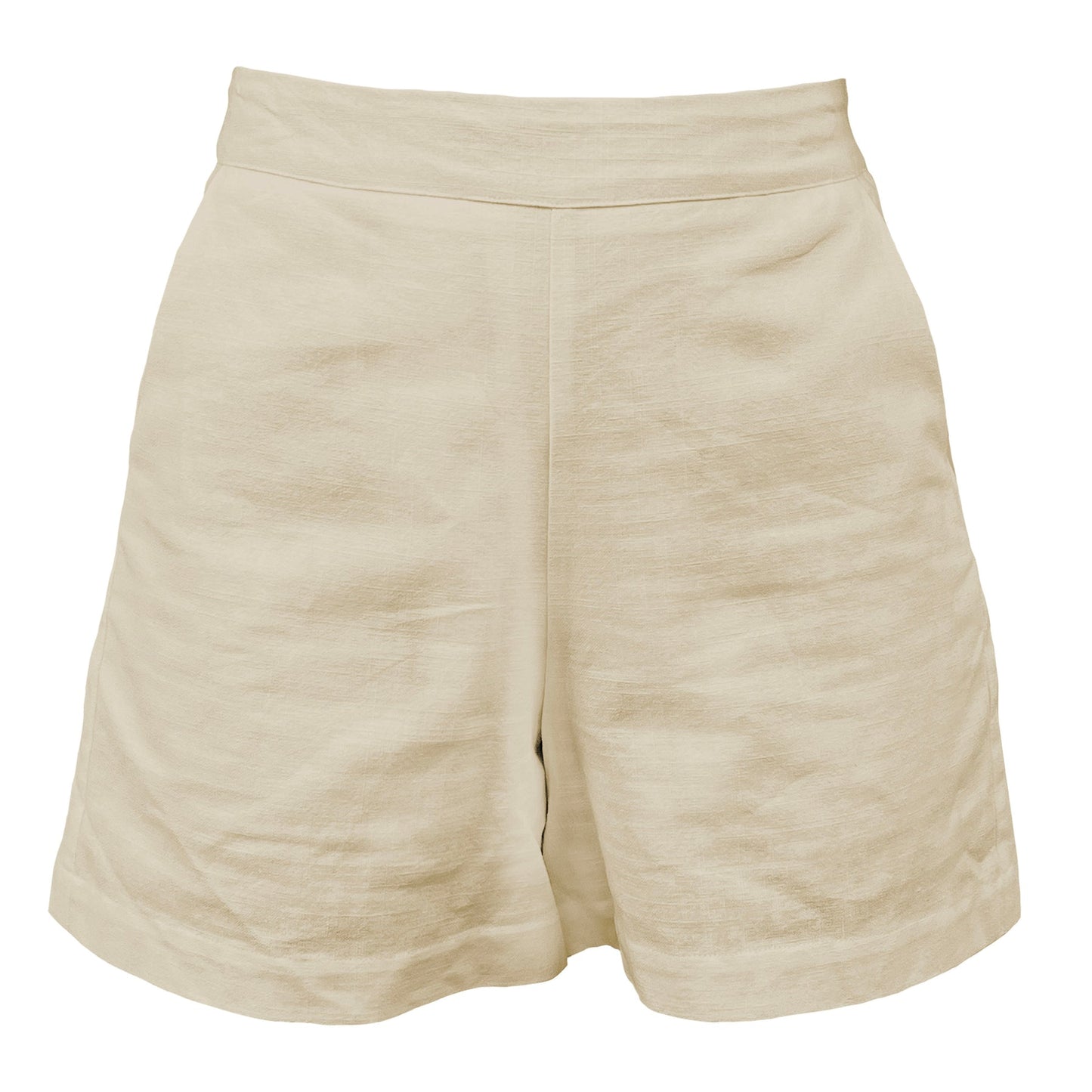 The Breezy Palms Linen Shorts - Beige