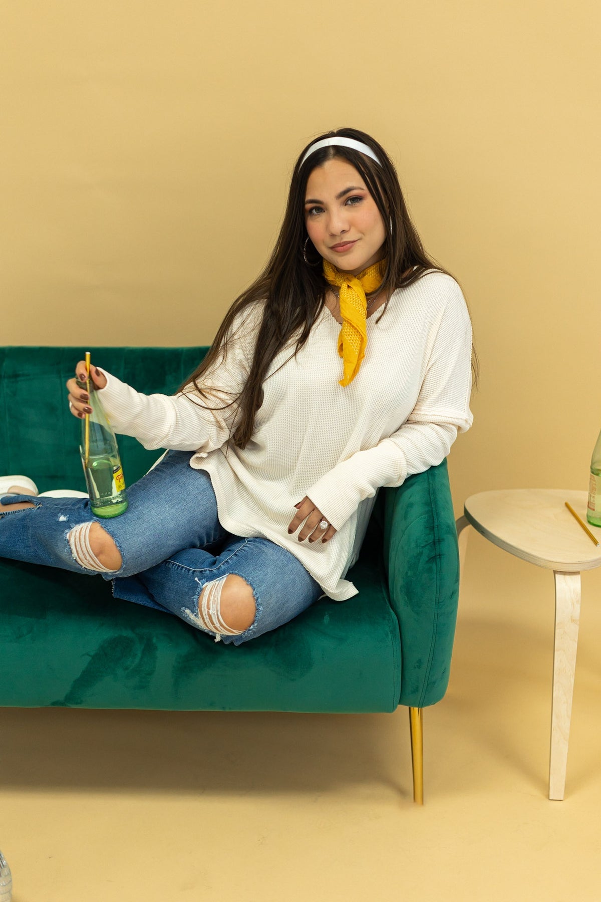 The Pretty Pleased Waffle Knit Top - Ivory