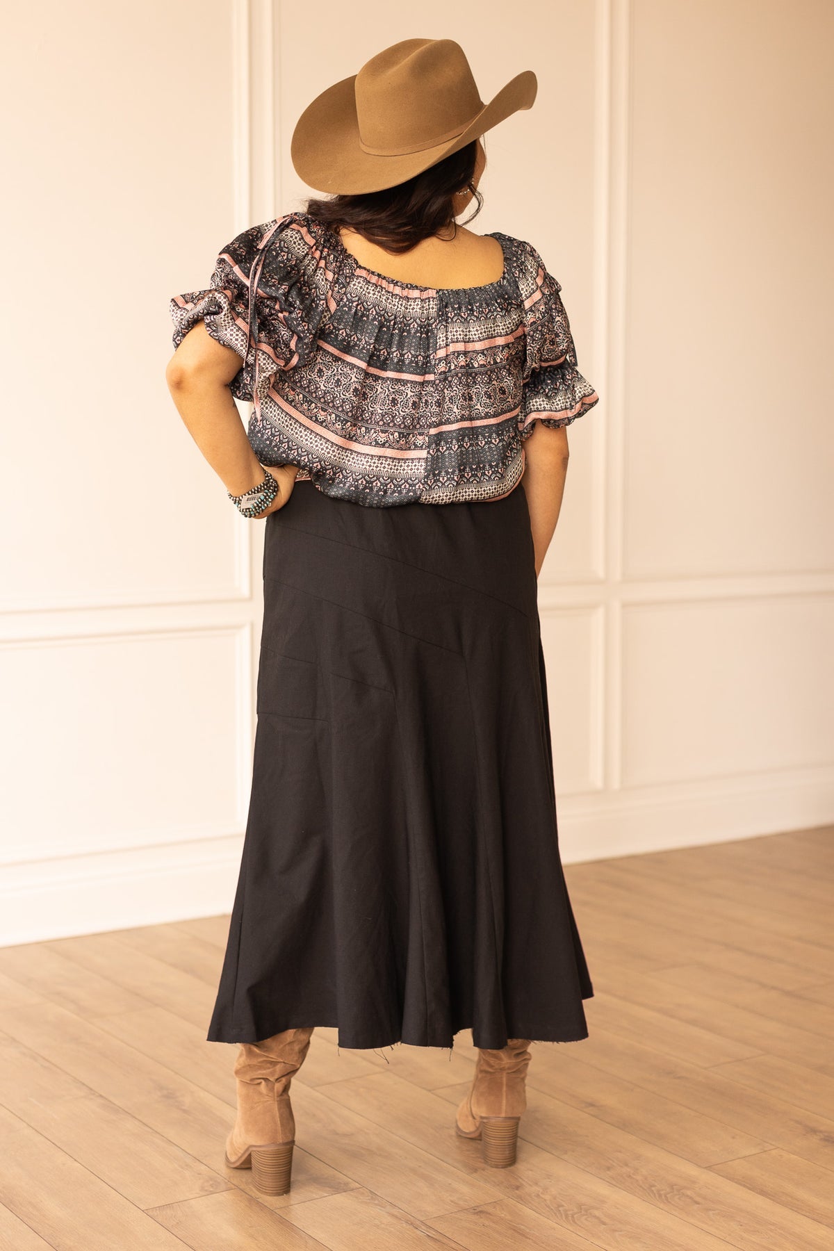 FINAL SALE - The Stella Linen Verse Dress - Black