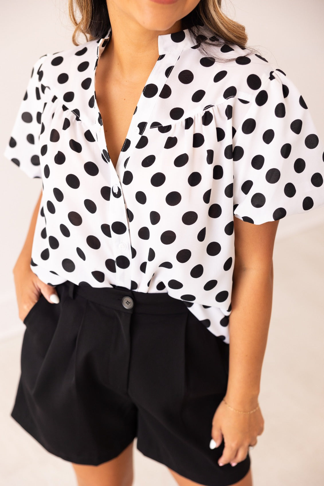 The Skyla Polka Dot Top