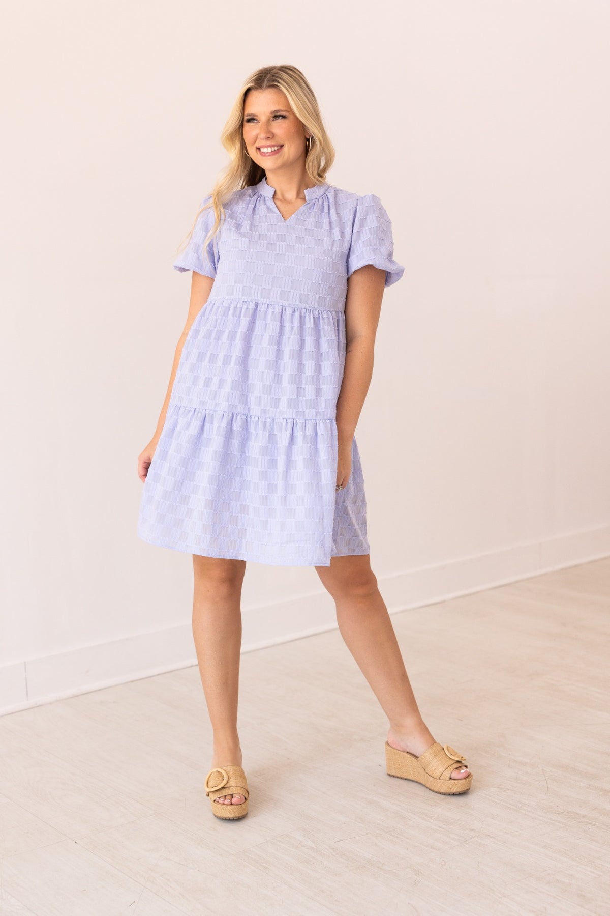 FINAL SALE - The Ellyse Checkered Dress - Purple