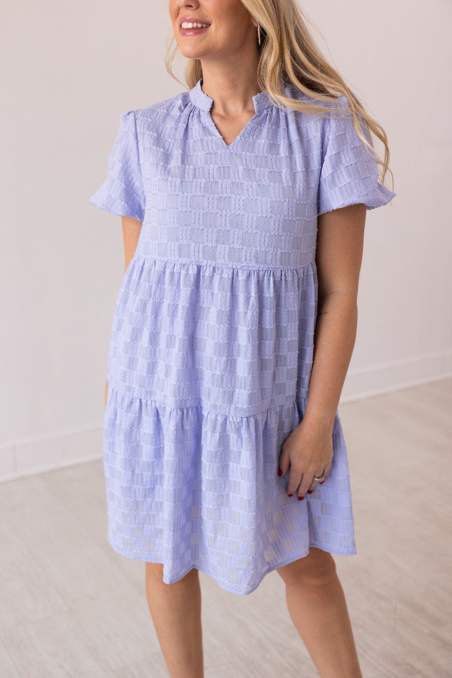 FINAL SALE - The Ellyse Checkered Dress - Purple