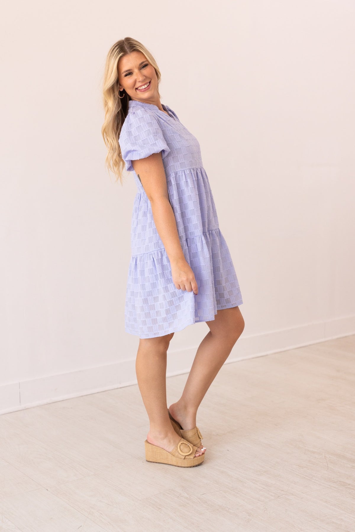 FINAL SALE - The Ellyse Checkered Dress - Purple
