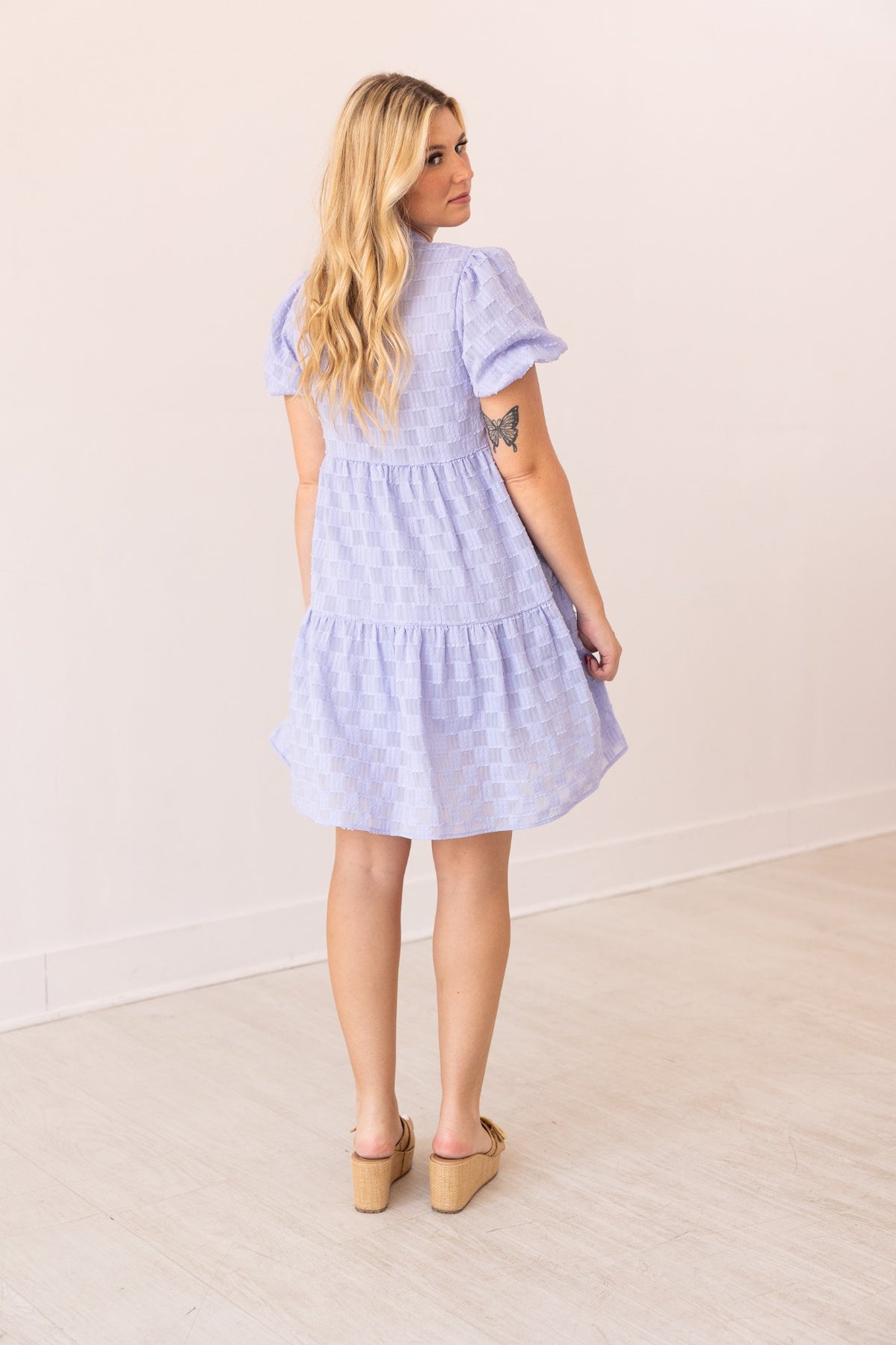 FINAL SALE - The Ellyse Checkered Dress - Purple