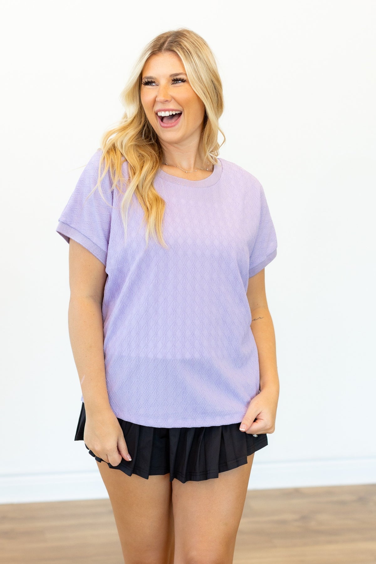 The Oliviah Textured Top - Lavender