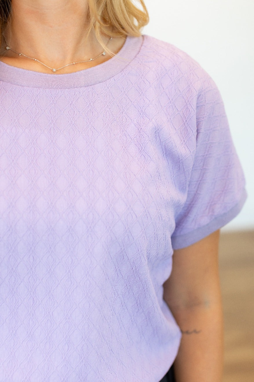 The Oliviah Textured Top - Lavender