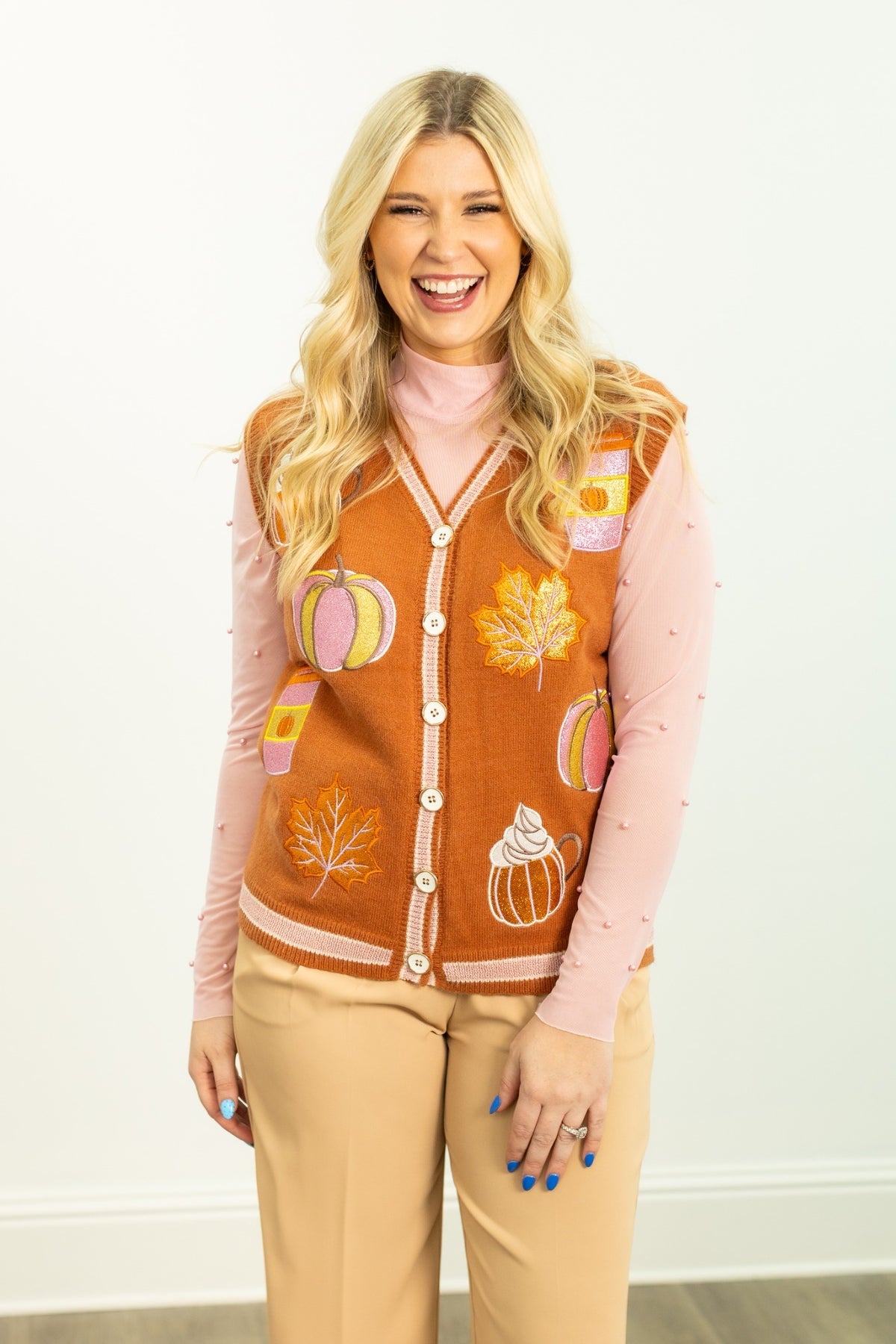 The Fall Elements Glitter Patch Vest