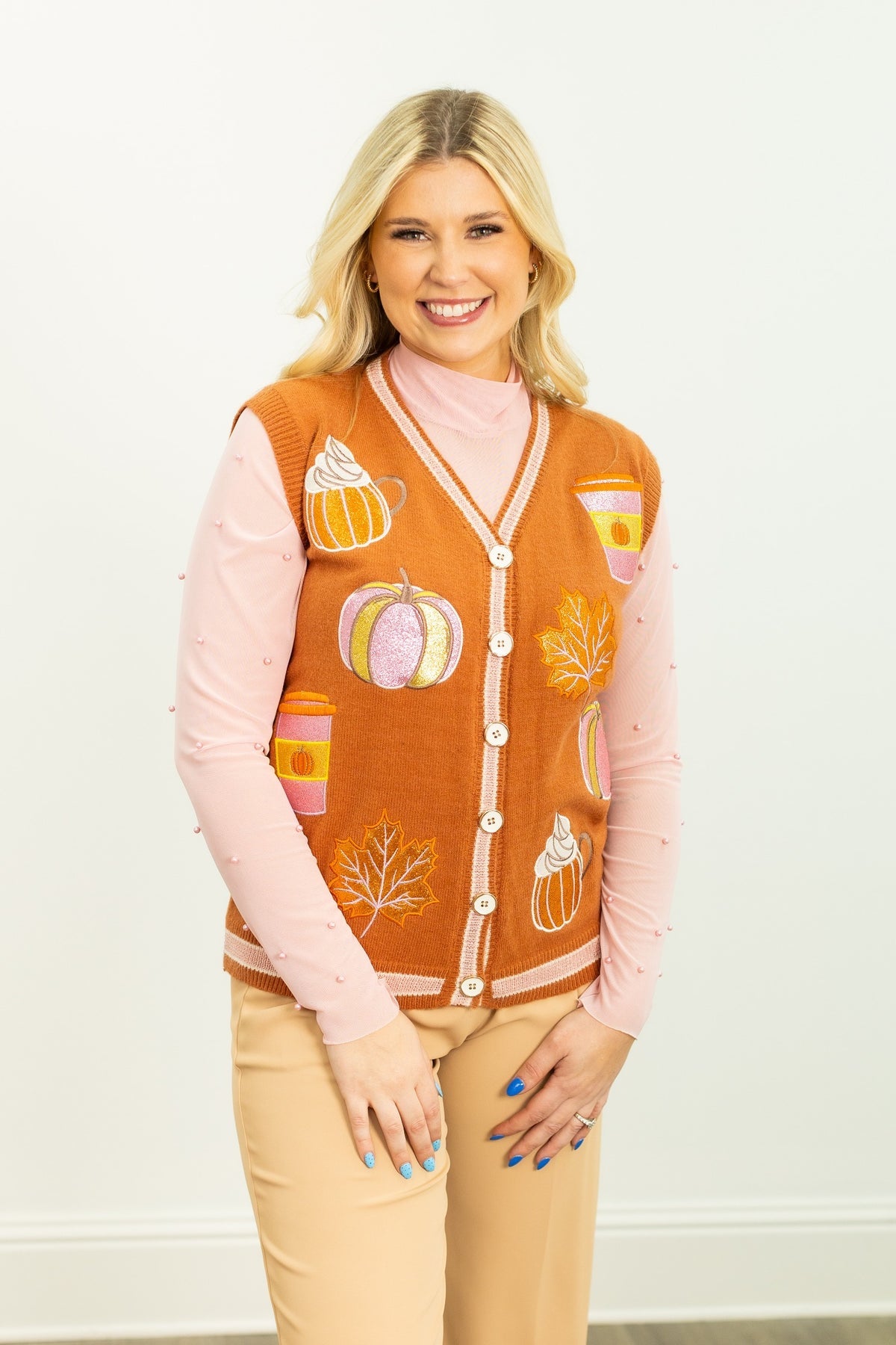 The Fall Elements Glitter Patch Vest