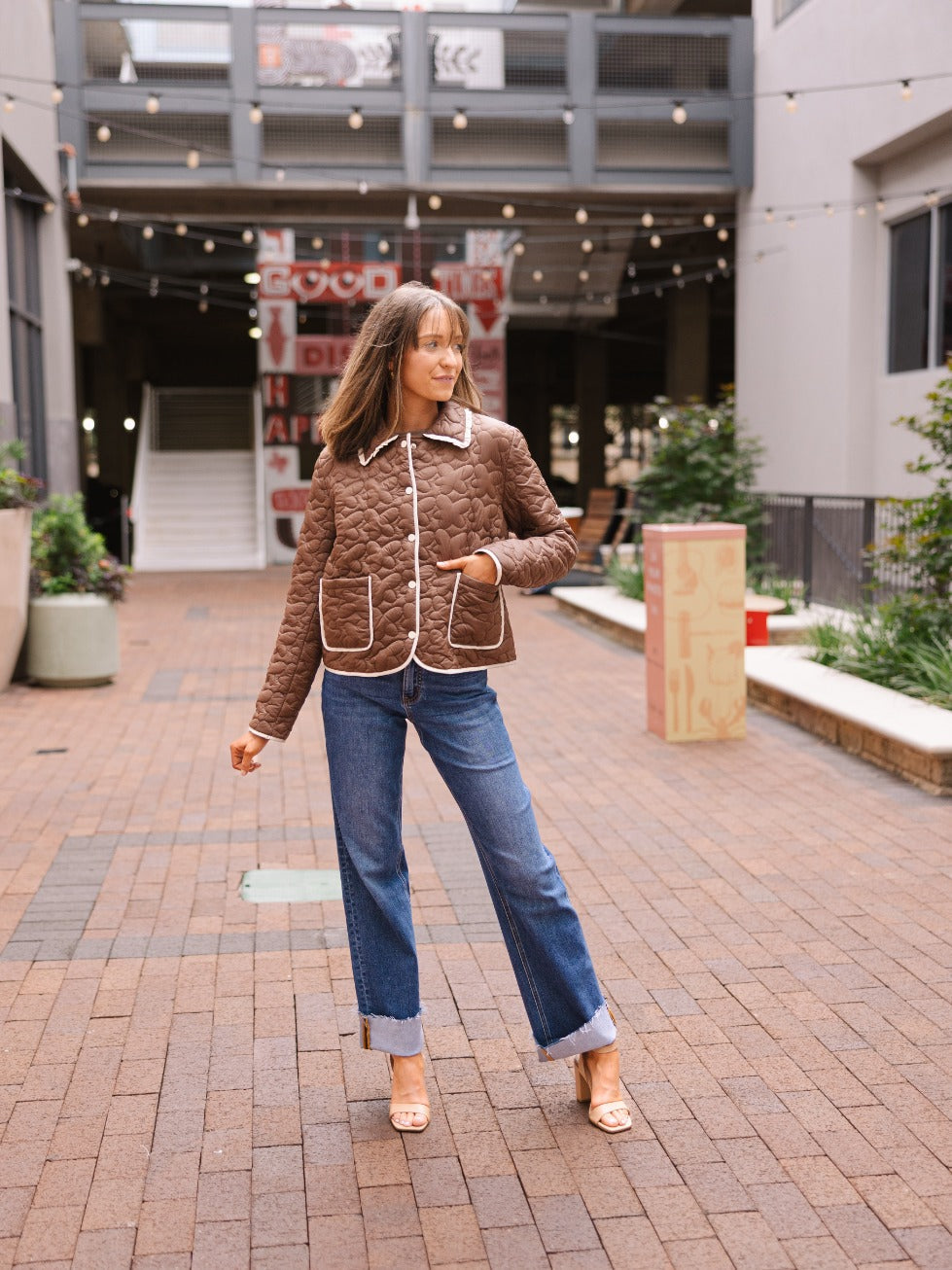The Winnie Quilted Jacket - Brown