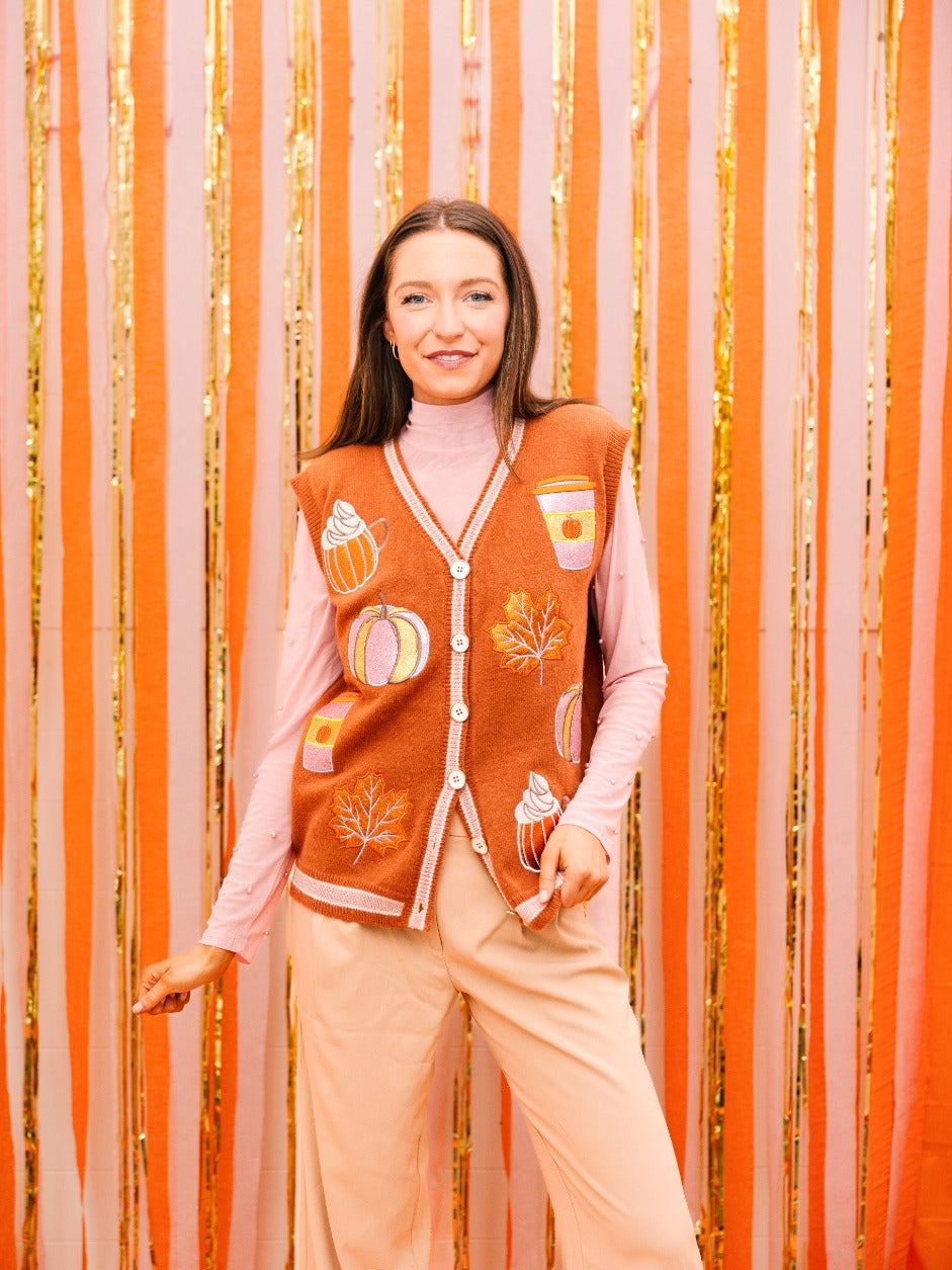 The Fall Elements Glitter Patch Vest
