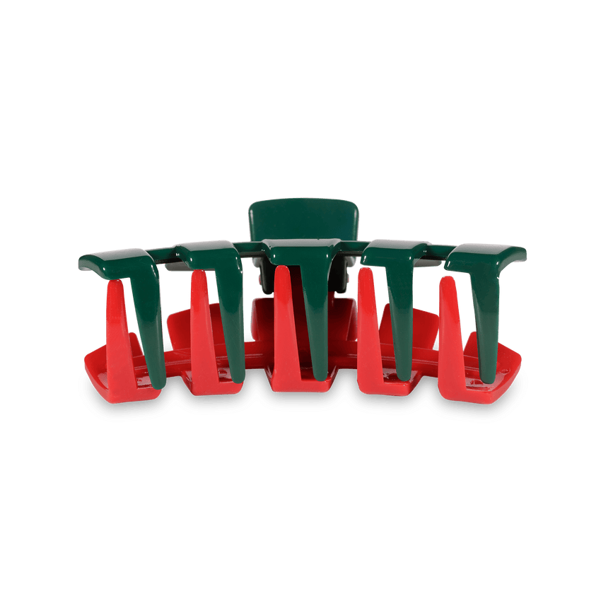 TELETIES - Classic Medium Hair Clip - Red & Green