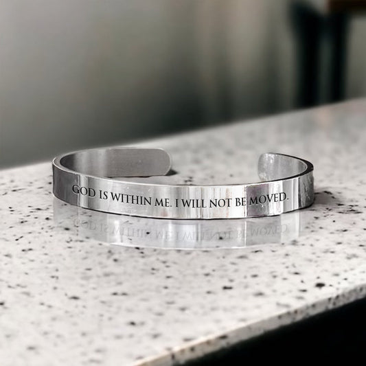 The Scripture Bangle : God is Within Me, I Will Not Be Moved