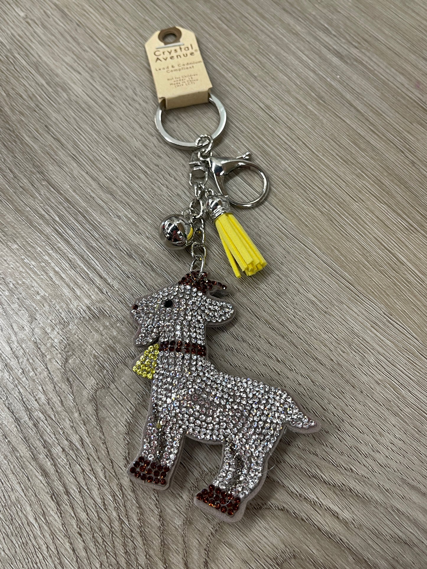 Crystal Goat Puffy Keychain Purse Charm