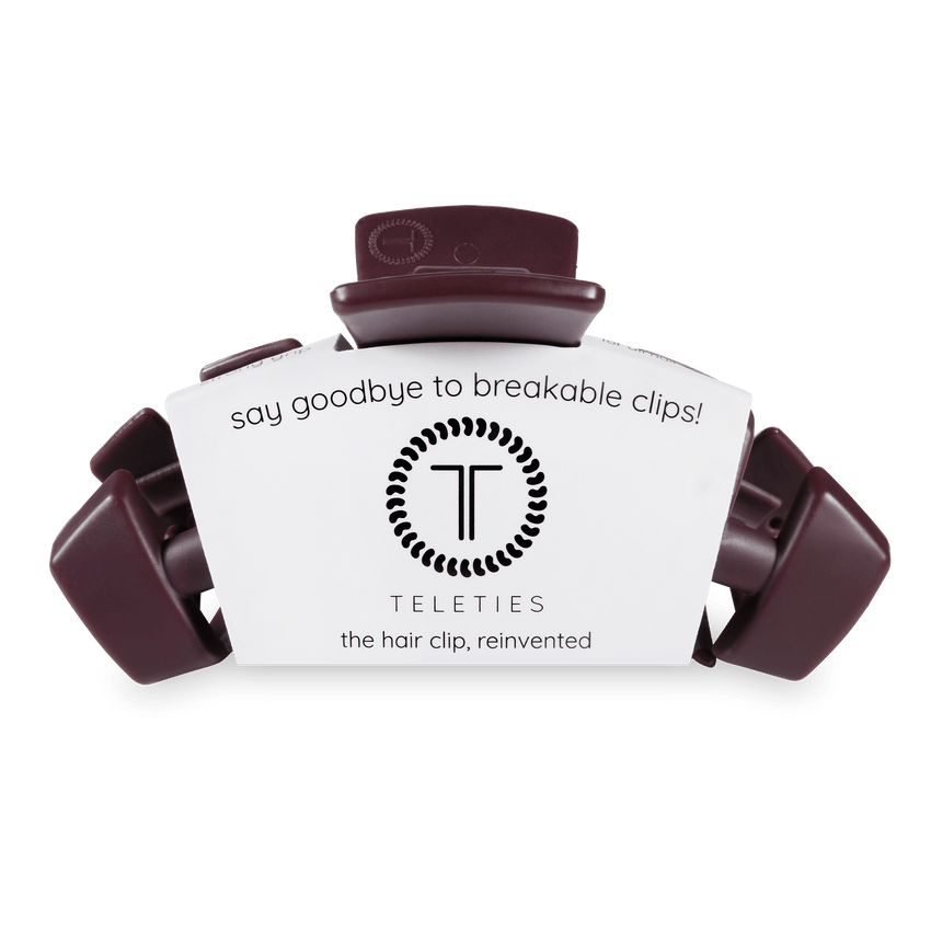TELETIES - Classic Large Hair Clip - Burgundy Bliss