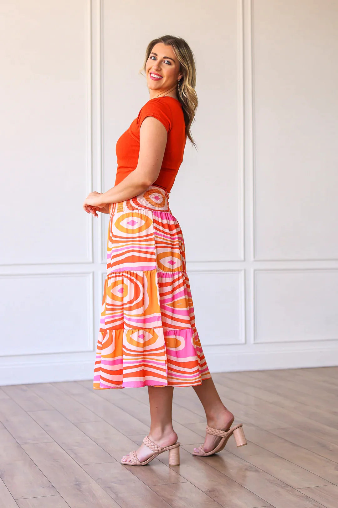 The Marilyn Skirt - Retro Orange