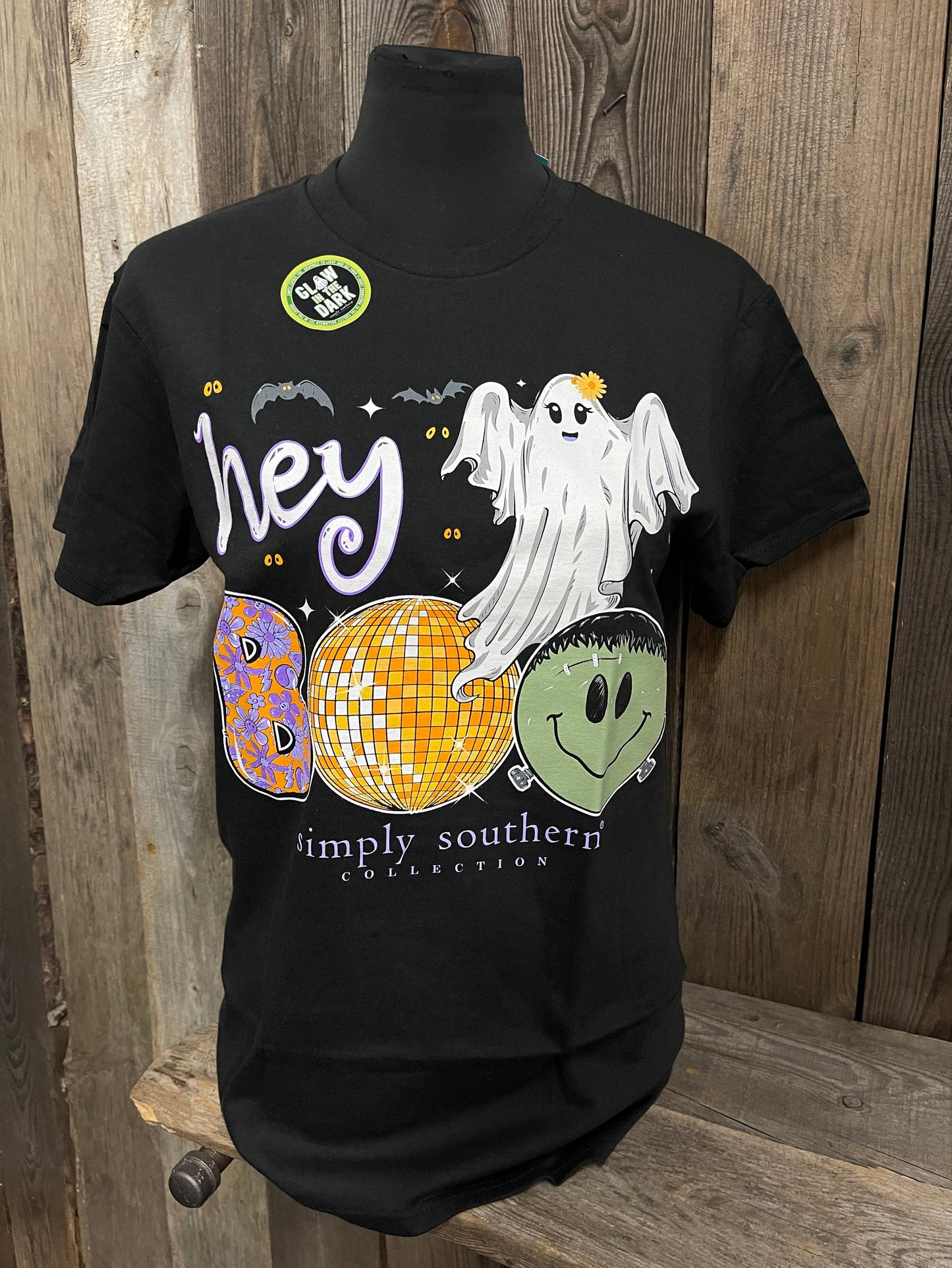 FINAL SALE - YOUTH - Simply Southern - Hey Boo Halloween Short Sleeve Tee