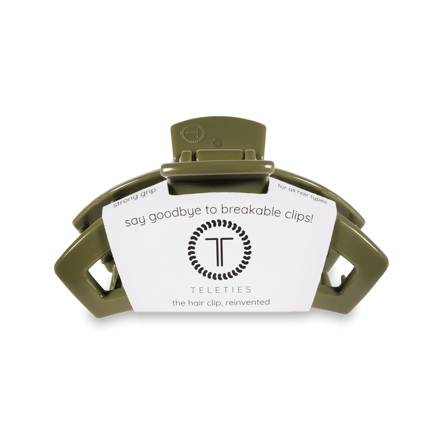 TELETIES - Open Medium Hair Clip - Olive