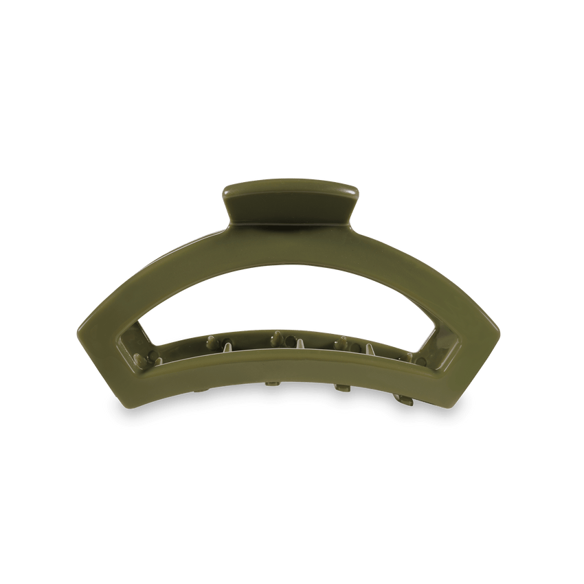 TELETIES - Open Medium Hair Clip - Olive