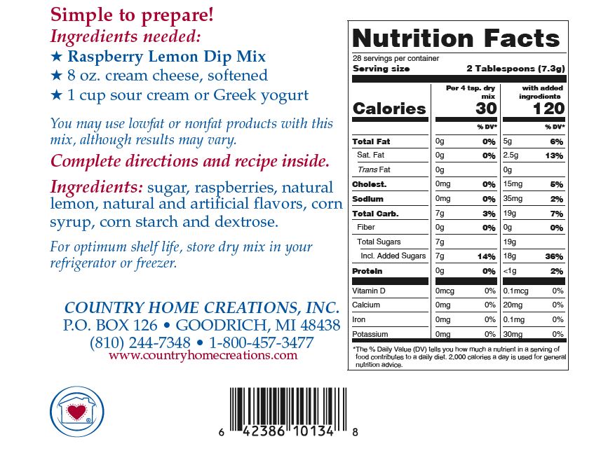 Country Home Creations - Raspberry Lemon Dip Mix