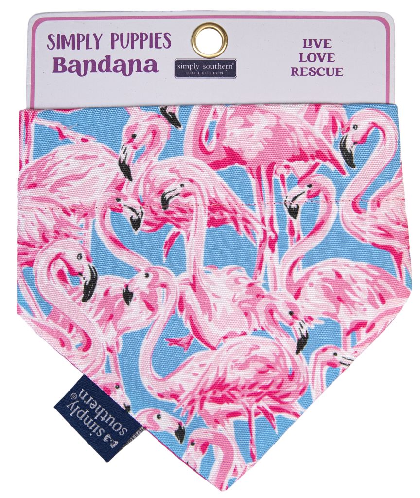 FINAL SALE - Simply Southern - Simply Puppies Bandana - Flamingo